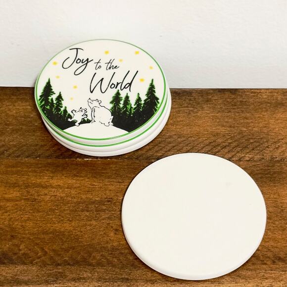 NWT: Godinger - Peace on Earth, Ceramic Christmas Coasters - Set of 4 - Picture 8 of 8